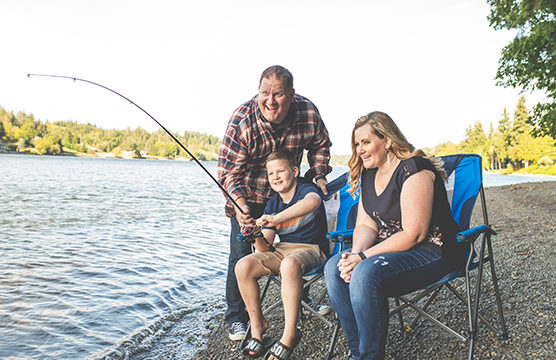 family fishing