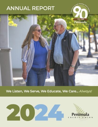 2024 Annual Report Cover. Two people holding hands and large text that says "2024."