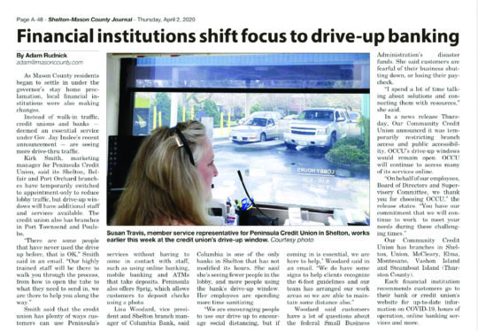 Newspaper article about shifting our business to drive up