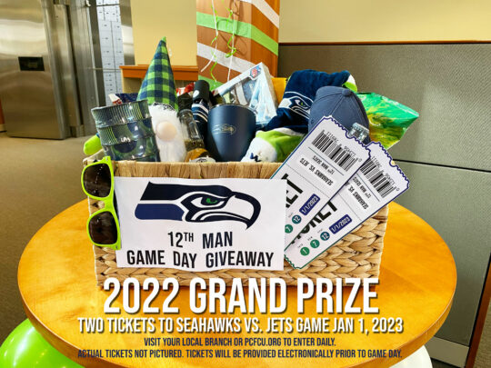 Seahawks basket prize with two tickets to Jan 1, 2023 game