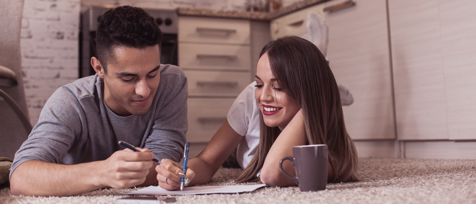 A young couple planning their financial safety net