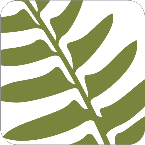 PCU Perks App icon. A closeup of a green fern leaf on a white background.