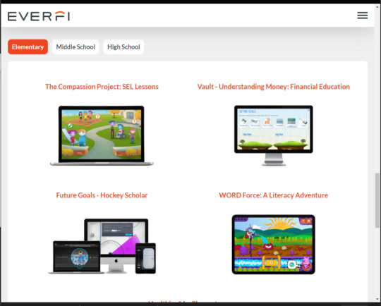 Everfi Website Screen shot