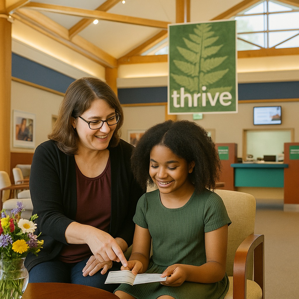 A member reads to her grand daughter